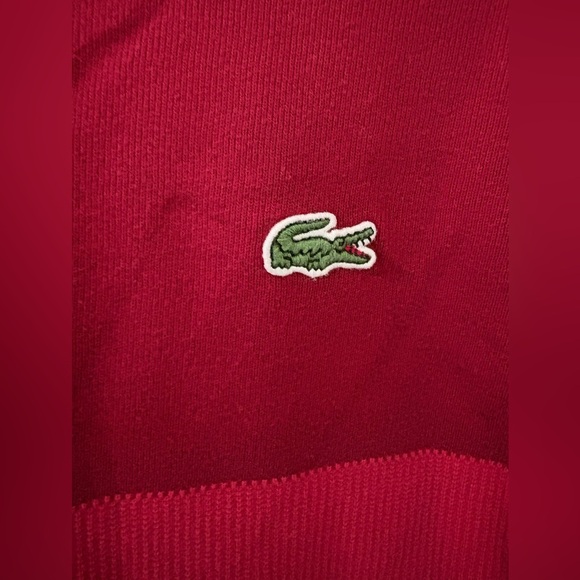 Lacoste striped red top size medium cotton boat neck half sleeve - Picture 4 of 11